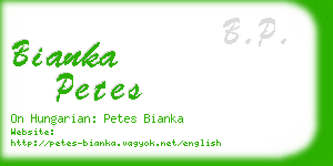 bianka petes business card